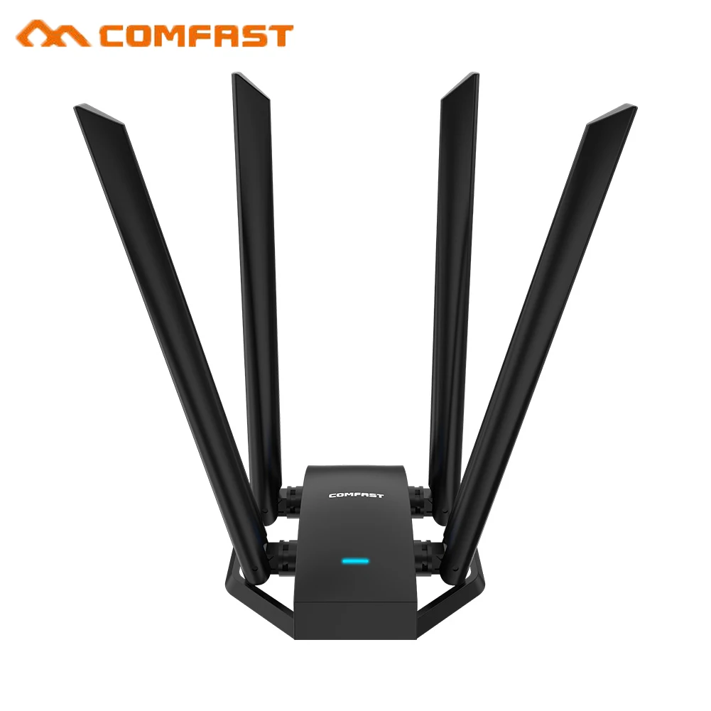

COMFAST 1300Mbps WiFi Adapter 2.4+5.8GHz Dual Band Dongle Network Card USB 3.0 Wireless Receiver with 4 Antennas wi fi