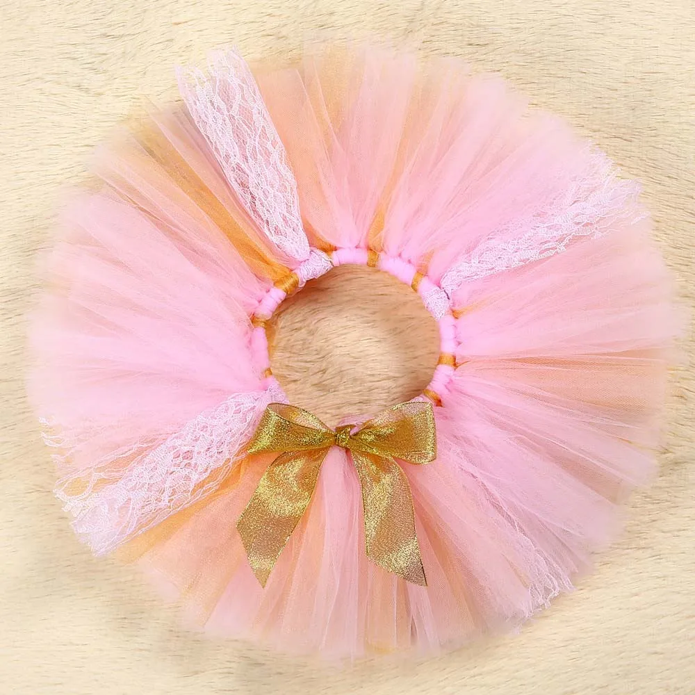 Милая Детская кружевная фатиновая юбка пачка для девочек пышная мини выше колена