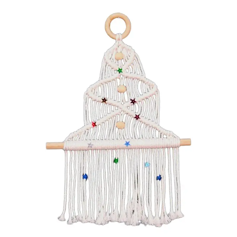 

Hand-woven Macrame Tapestry Christmas Tree Hanging Pendant Baby Room Wall Decor