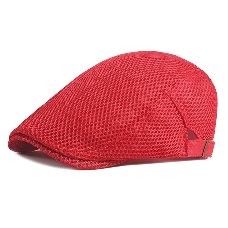 

2021 New Mens Hats Breathable Mesh Newsboy Caps Summer Outdoor Casual Hats Unisex Golf Hat Fashion For Women Beret Cap