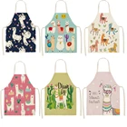 Милый Льняной Фартук-альпака, Детский фартук, фартук для уборки, домашний кухонный фартук, домашний декоративный фартук для кухни, дешевый