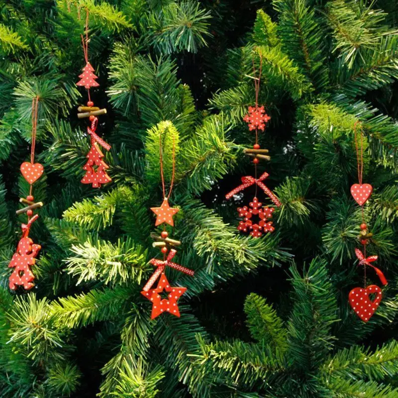 Рождественские подвесные украшения деревянные коньки в форме колокольчика