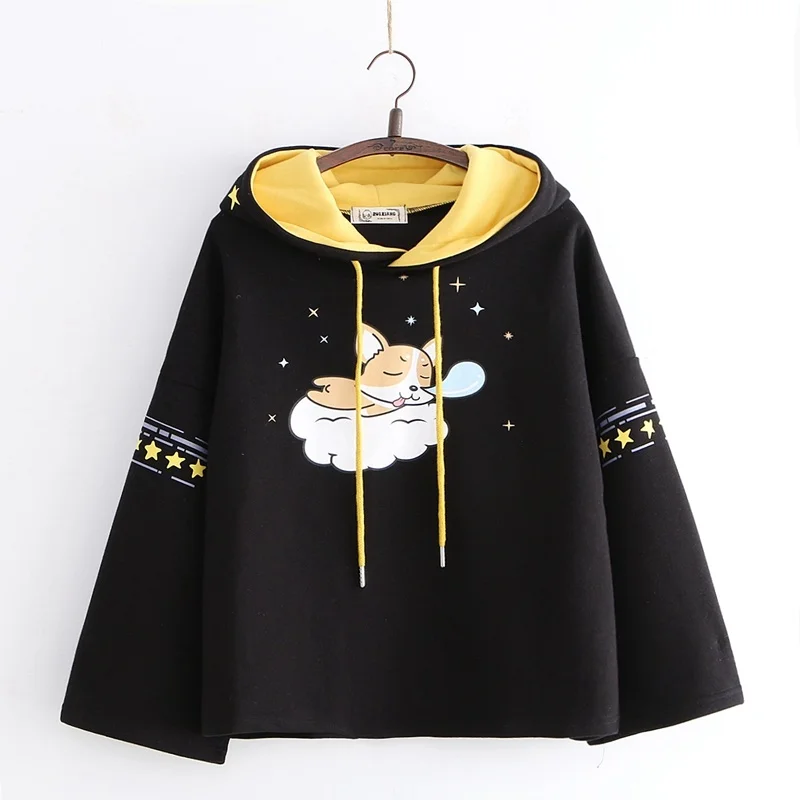 Милые осенние толстовки уличная одежда Женская Толстовка в японском стиле