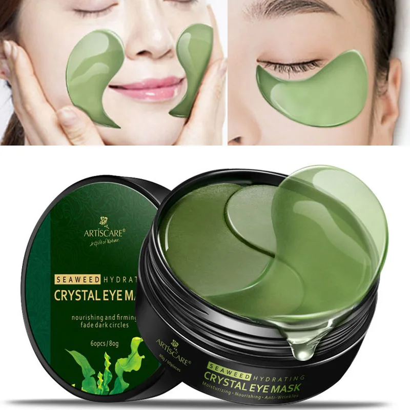 

60pcs Seaweed Eye Mask 60pcs Remover Dark Circles Collagen gel Eye Patches Anti-Puffiness Anti-Aging Moisturizing Eyes Care