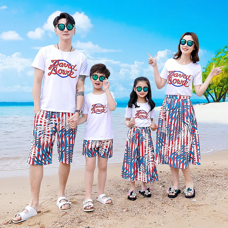 

Одежда для мамы, отца, сына, дочери, для пляжа, семейная одежда, для мамы, мамы и дочери, с принтом листьев