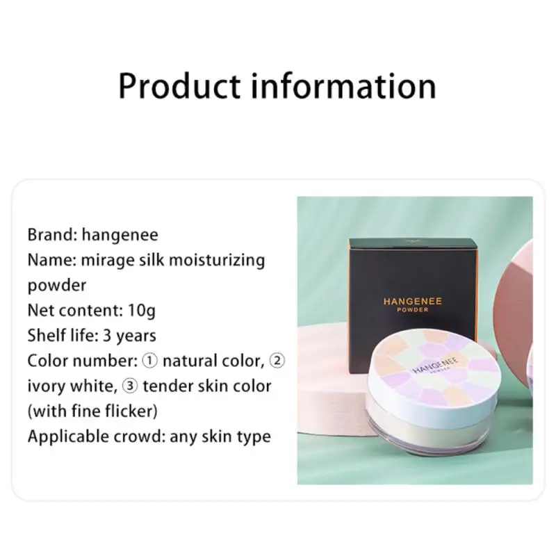 

HANGENEE Face Loose Powder Matte Waterproof Honey Powder Long Lasting Oil Control Setting Powder Makeup Cosmetics TSLM1