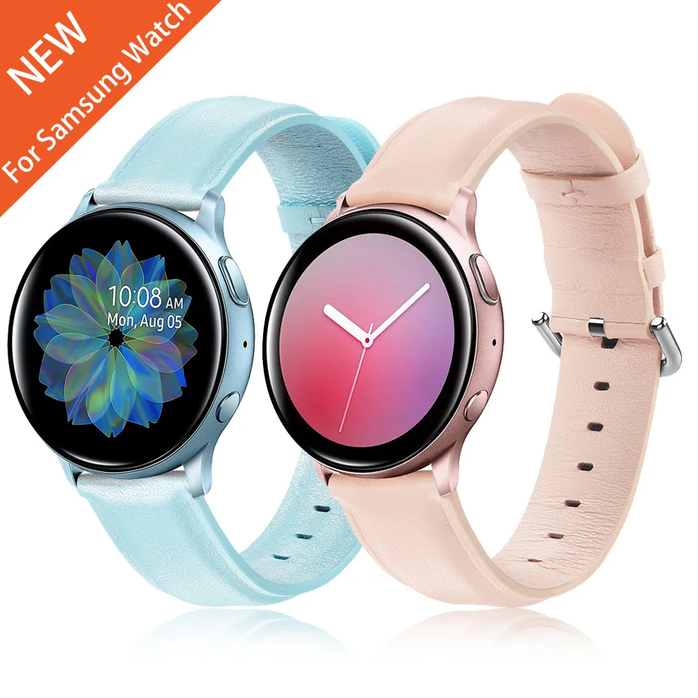 

Ремешок для часов Samsung Galaxy Watch Active 2, кожаный, 40 мм, 44 мм