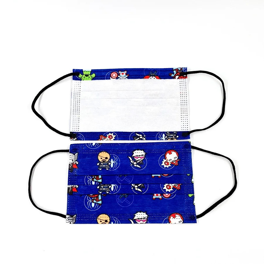 Модная детская аниме маска для лица Disney мультяшная Человека-паука милая 3-слойная