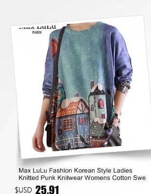 Max LuLu/Новинка г. Модные женские трикотажные изделия в Корейском стиле одежда в стиле панк Женская зимняя теплая свитера трикотажные хлопковые винтажные пуловеры
