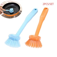 2pcsset kitchen cleaning brush long handle wash dish brush kitchen cleaning tools kitchen utensil sink pots pans cleaning