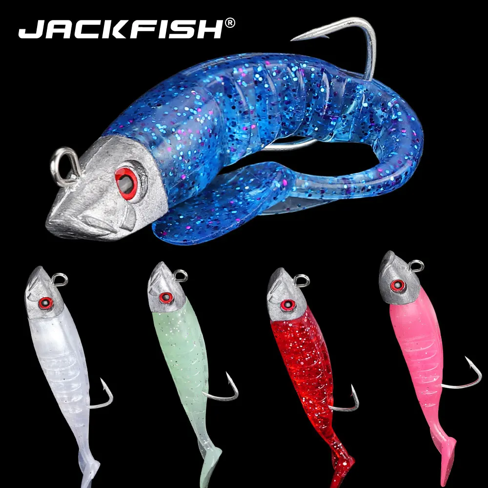 JACKFISH мягкая рыболовная приманка для джиггинга 8 см 9 г приманки из свинца 5 цветов