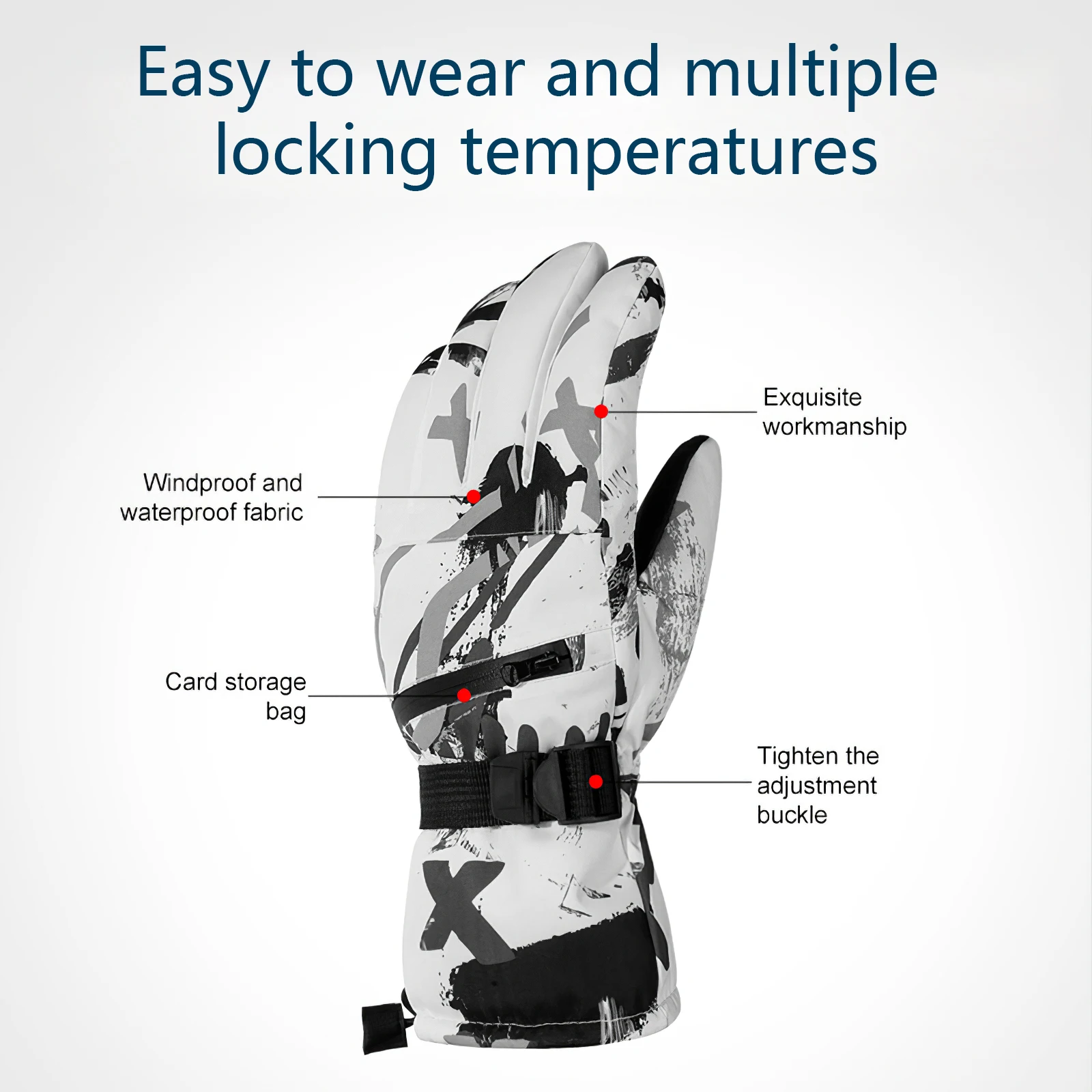 

Waterproof Snowboard Gloves Keep Warm Touchscreen Thermal Gloves Windproof Non-slip for outdoor activities skiing Fishing