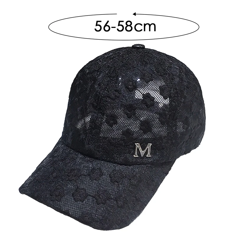 

Brand Summer Lace Hat Cotton Baseball Cap For Women Breathable Mesh Girls Snapback Hip Hop Fashion Female Caps Adjustable New