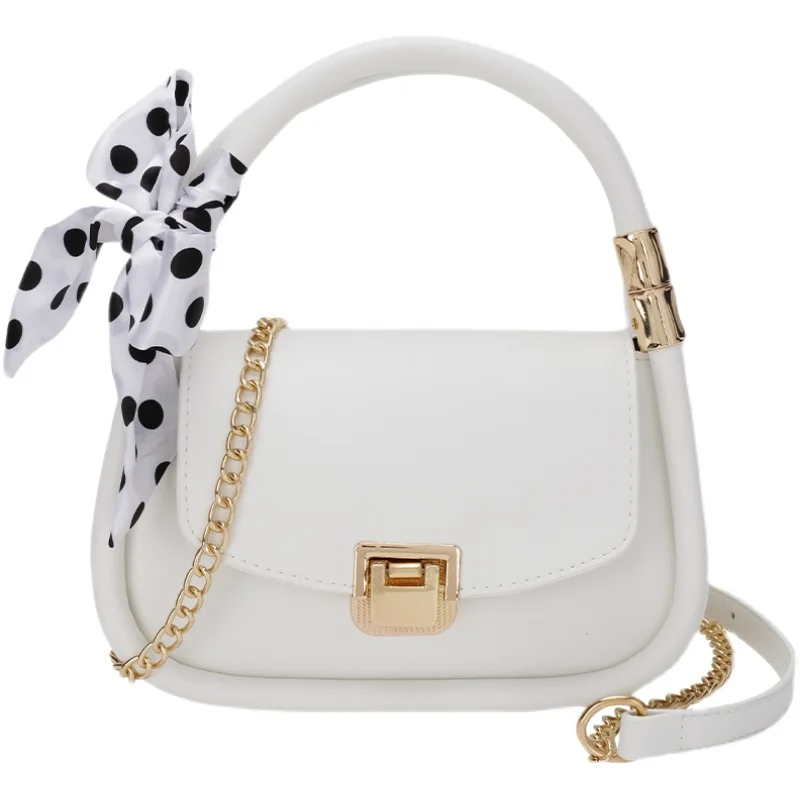 

Ins Fashion Women White Crossbody Bag Classic Crocodile Pattern Gold Chain Shoulder Handbags Lightweight Chain Strap Messenger