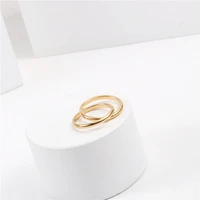high end pvd plated plain cross stainless steel rings for women simple rings gold jewelry tarnish free