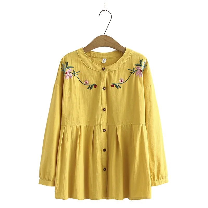 Осенние женские рубашки, женская блузка с длинным рукавом, Свободная Женская одежда с вышивкой, T59 6002 от AliExpress WW