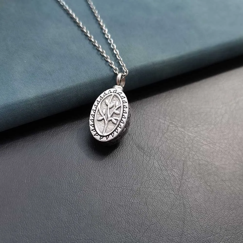 

Stainless Steel Tree of Life Keepsake Pendant Cremation Urn Necklaces for Ashes Memory Jewelry for Women Men Gifts