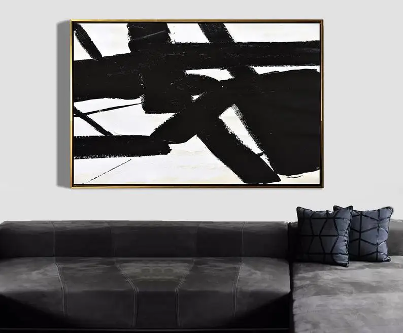 

Large Abstract Painting Wall Art Canvas Painting Modern Art Minimal Painting Canvas Black And White Wall Painting Abstract Art