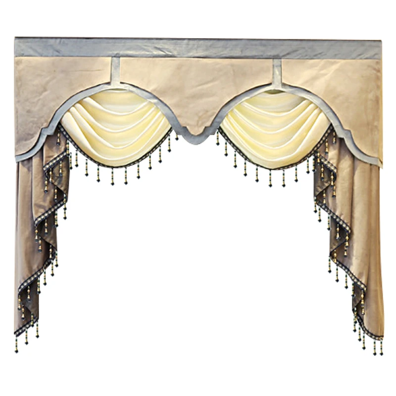 

CUSTOM MADE PELMET VALANCE EUROPE LUXURY CURTAINS FOR LIVING ROOM WINDOW LACE BEADS CURTAINS FOR BEDROOM CURTAINS