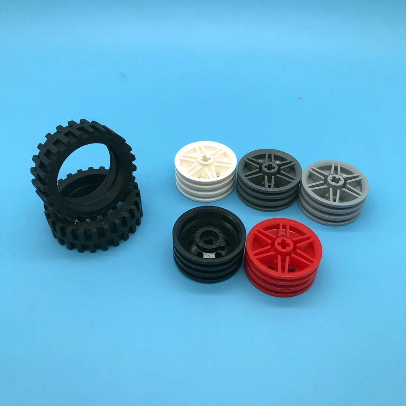 

Small particle technology building block parts automobile tire hub 56904 + 56898moc 30 * 14mm multicolor optional