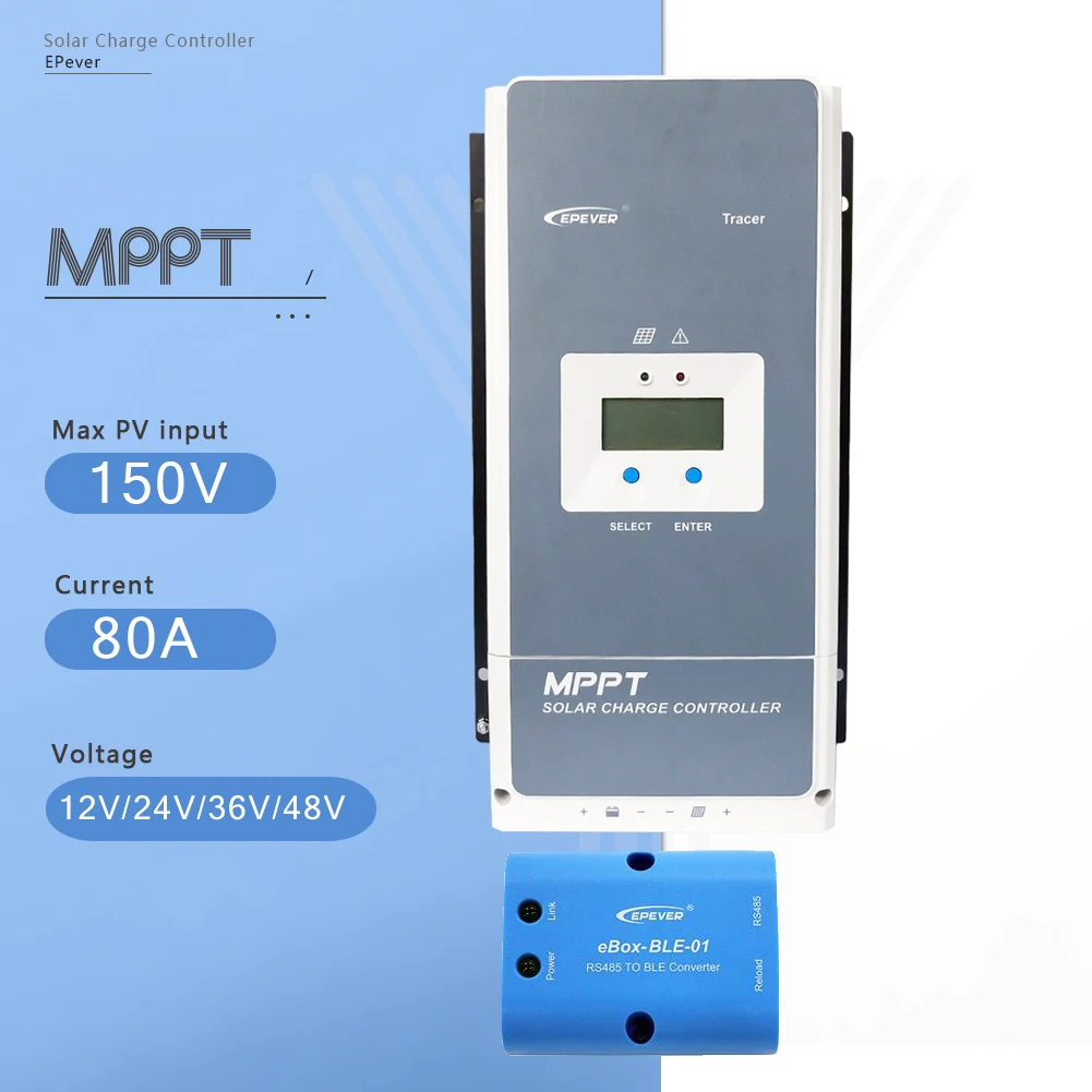 with BLE MPPT 80A контроллер солнечного заряда 48 В/36 В/24 В/12 В отрицательный наземный аккумулятор Макс 200 в PV VOC регулятор солнечного заряда с ЖК-дисплеем - Цвет: with BLE