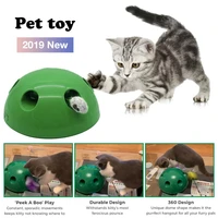 cats toy cat interactive toys pet play toys non slip 360 degree dome shape catch the mouse simulator funny game for pet cats