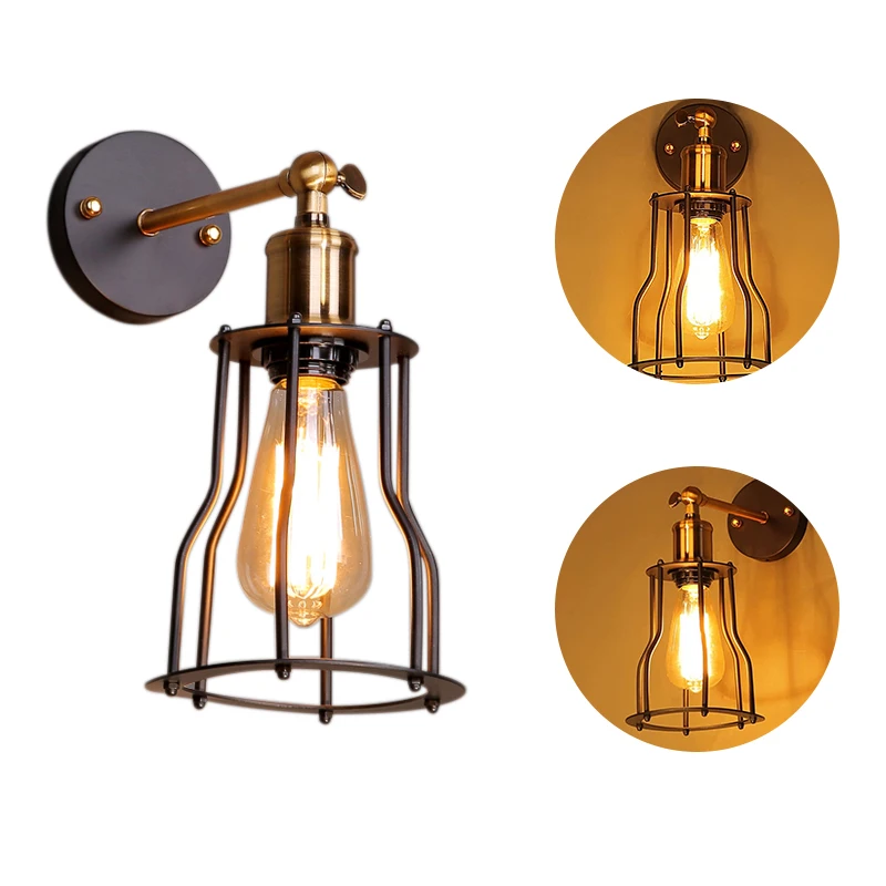 Винтажный настенный светильник E27 светодиодная лампа Лофт ретро железные