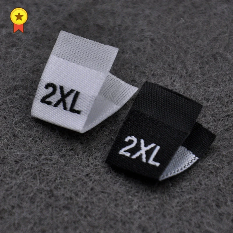Этикетки размером 100 шт./лот для одежды ярлыки размеров XS S M L XL XXL 3XL на белом фоне