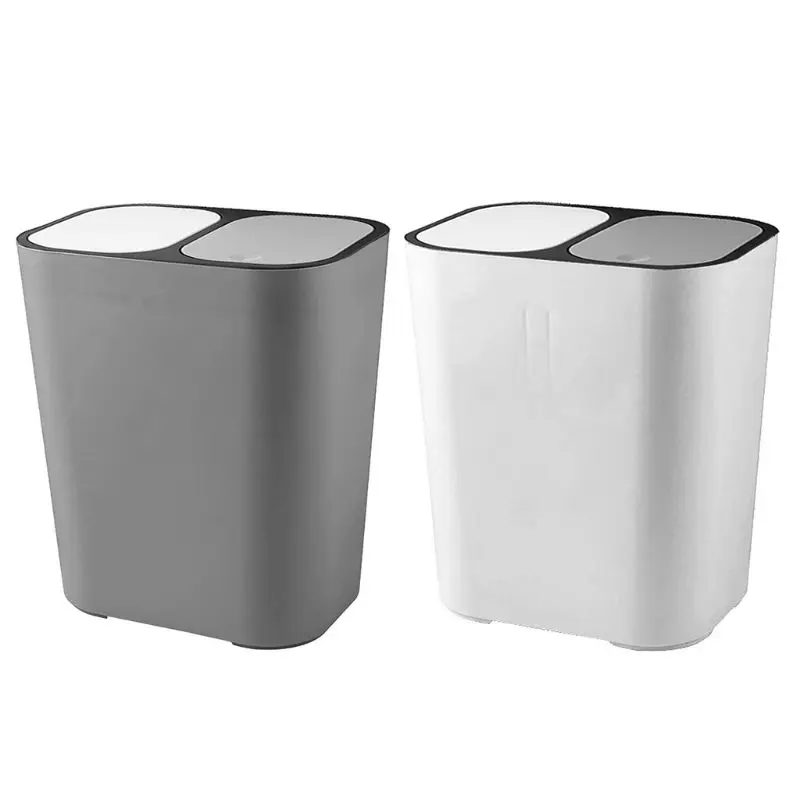 Kitchen Trash Sorting Container Household Flip Can Garbage Bin Waste Basket Dry and Wet Classified Rubbish with Lid | Дом и сад