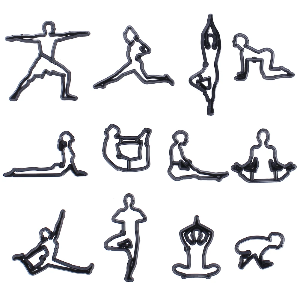 12 шт./компл. формы для резки печенья йоги помадка бисквита Sugarcraft инструменты