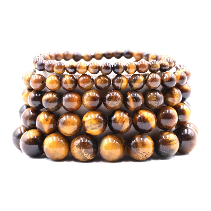 Браслет тигровый глаз из натурального камня 6/8/10 мм|Плетеные браслеты| |