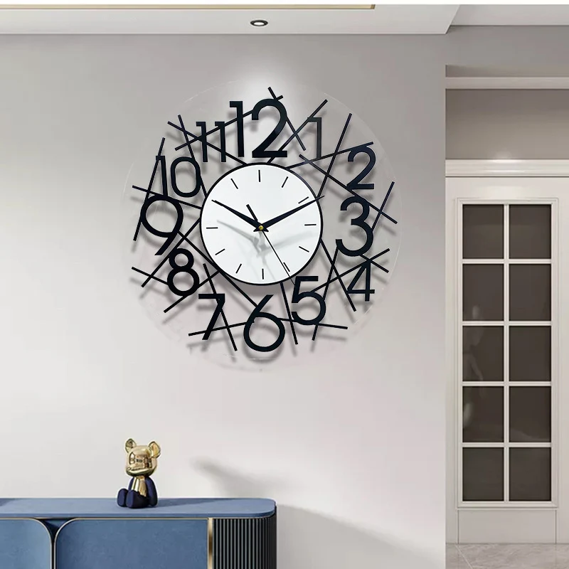 

Decorative Modern Wall Clock for Living Room Bedroom Office Simple Floating Digital Clock PLDI889