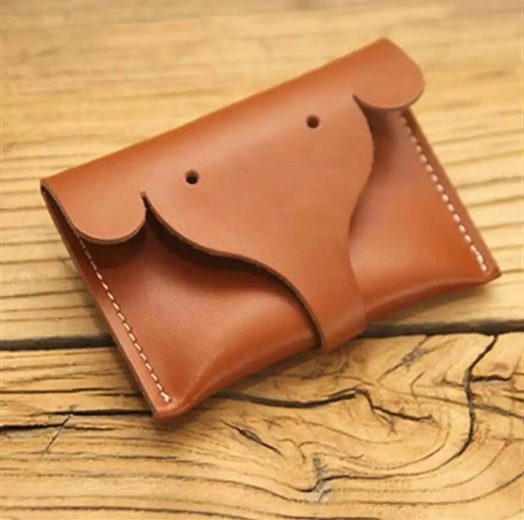 Retro Handmade Elephant Wallet Custom Leather High Quality Cute Animal Personality Card Holder Coin Purse Small Keys Bags