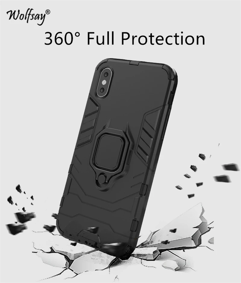 for oppo a9 2020 case shockproof armor metal finger ring holder pc phone case for oppo a9 2020 protective cover for oppo a9 2020 free global shipping