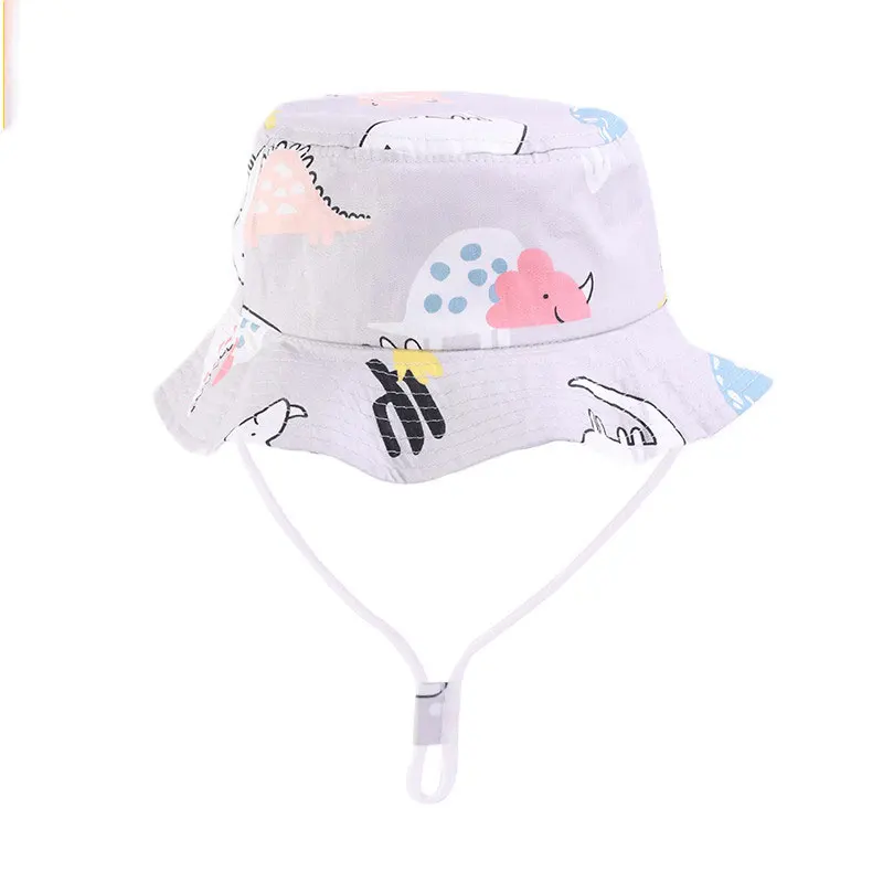 Панама с мультяшным принтом для мальчиков и девочек тонкая хлопковая шляпа