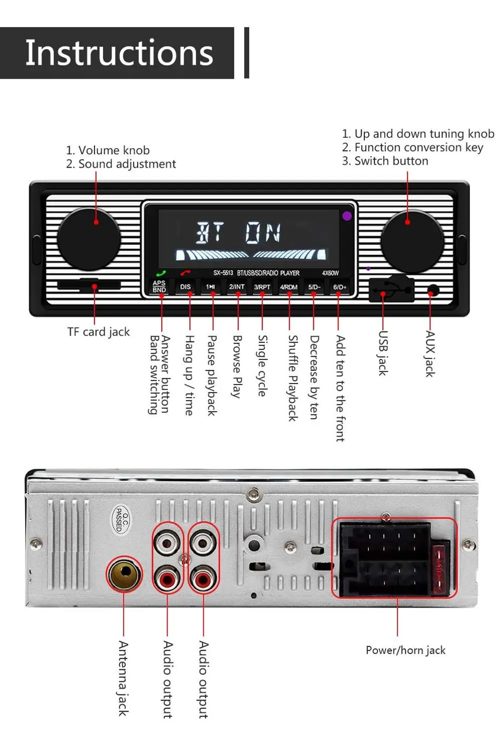 Авторадио Автомобильный MP3 плеер цифровой Bluetooth совместимый fm стерео Радио 1 Din in