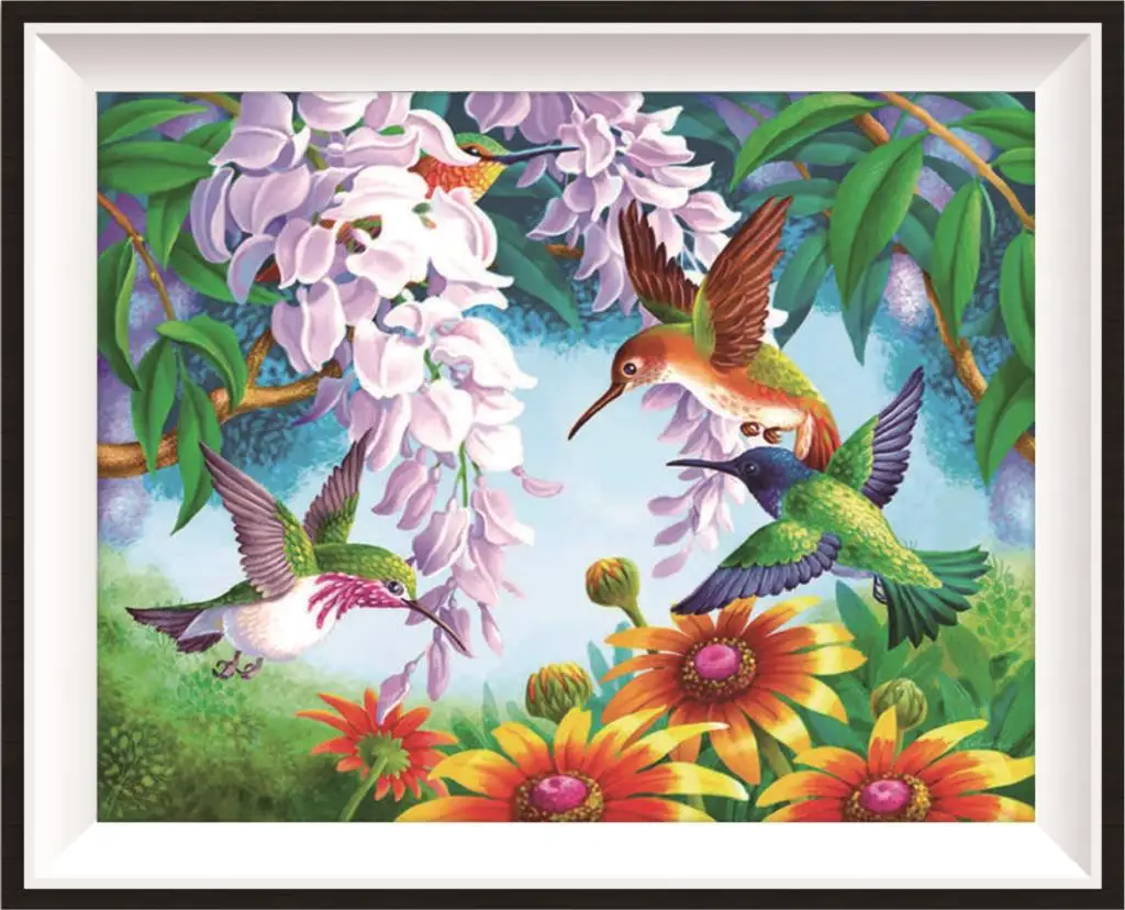 Яркая Алмазная вышивка с колибри YI Набор для вышивки крестиком алмазная живопись
