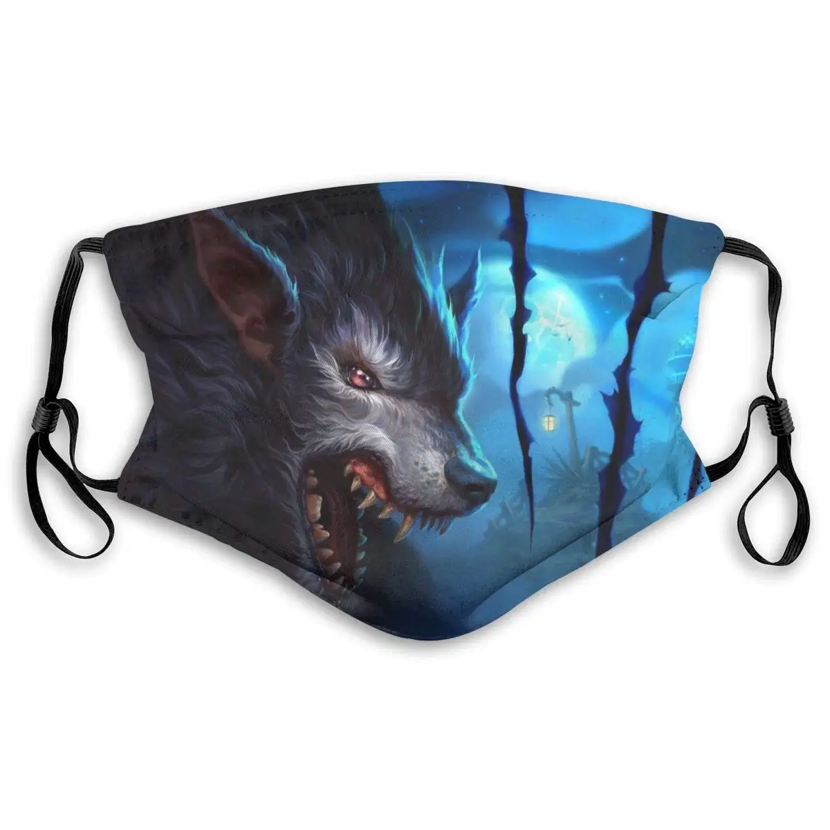 

Wolf Printed Unisex Dust Mouth cover Face cover,Black,Medium