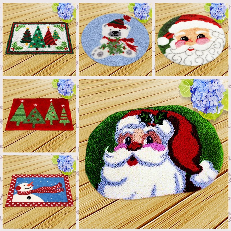 

Рождественский набор с крючком-защелкой laoren для вышивки, упаковка с кнопками, коврик для вышивки «Just-Do-It», ковер Fomiran для носков