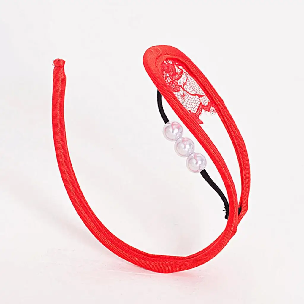 Женские трусики стринги с 2 кружевами и жемчугом|Женские трусики| |