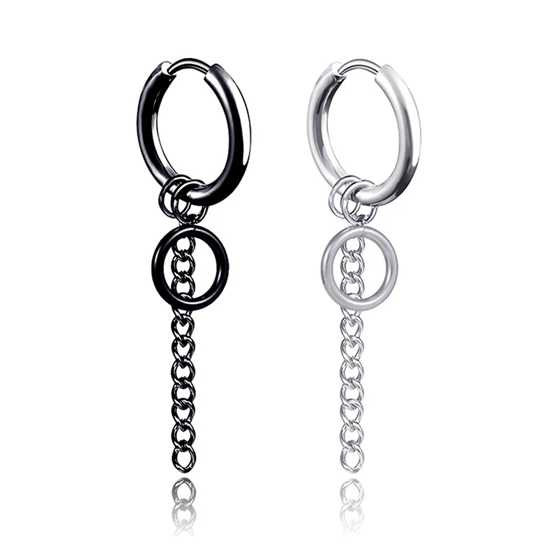 

Stainless Steel Pierced Earrings Personality Tassel Chain Ear Jewelry