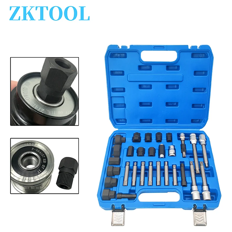 29 pcs alternator pulley tool generator disassembly tool kit fit for Mercedes Benz BMW Volkswagen Audi