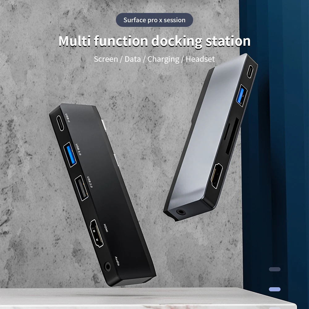 

Usb-хаб двойной Тип C Мульти USB 3,0 4K HDMI совместимых с 3,5 мм аудио разъем для Microsoft Surface Pro док-станция USB C Порты и разъёмы Тип C