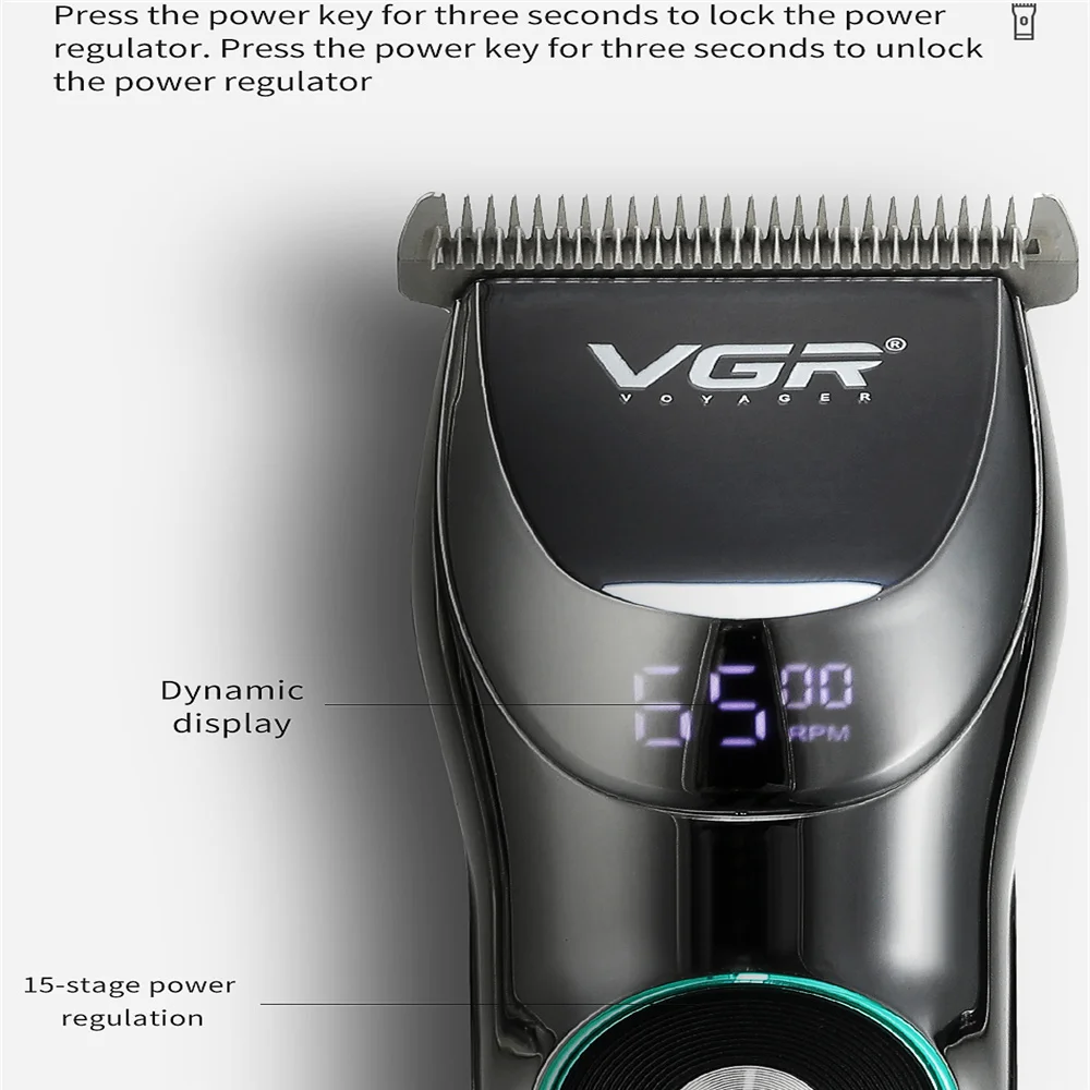 VGR-V256 Professional Adjustable Hair Trimmer Finishing And Fading Fusion Electric Hair Clipper Electric Beard Trimmer Precision enlarge