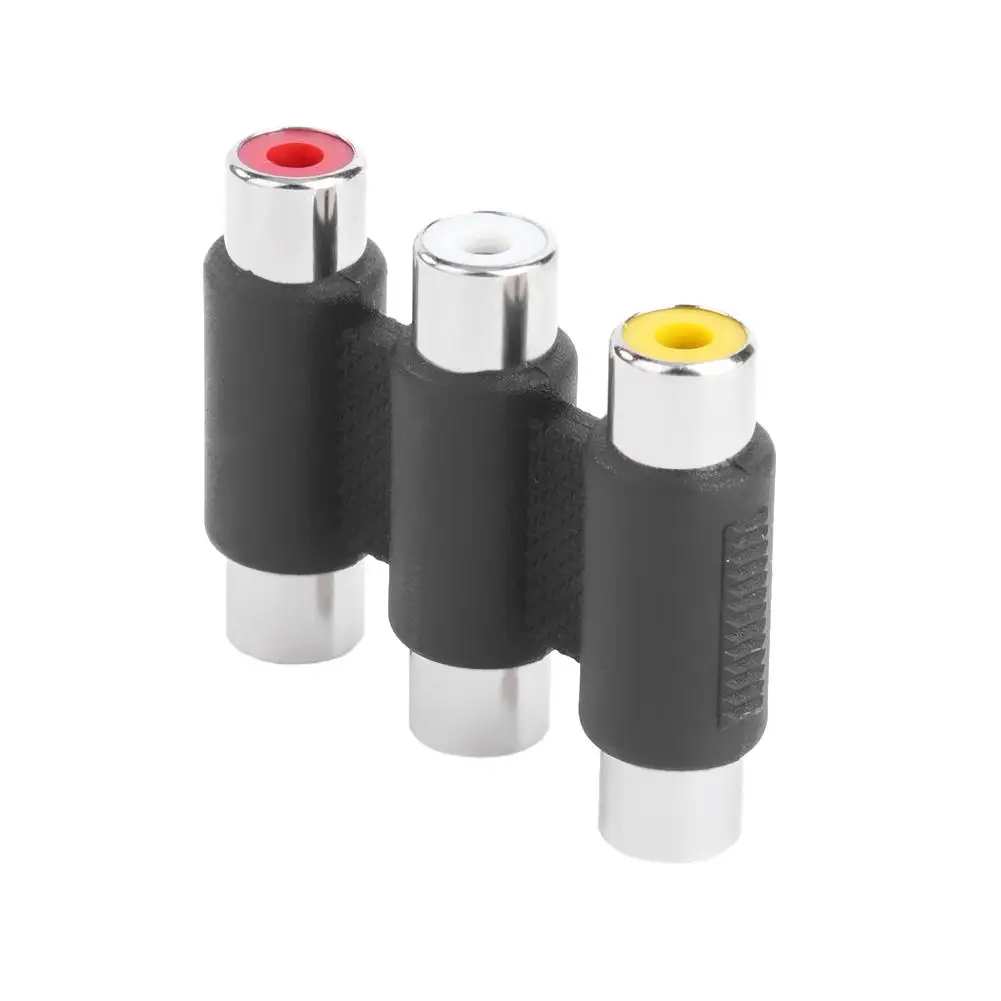 ALLOYSEED 3RCA rca штекер Женский соединитель AV видео аудио кабель адаптер