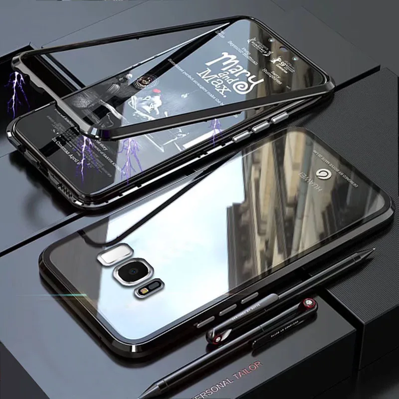 Чехол YonLinTan Coque для Samusng Galaxy S8 Plus S 8 S8Plus Металлическая магнитная рамка жесткое