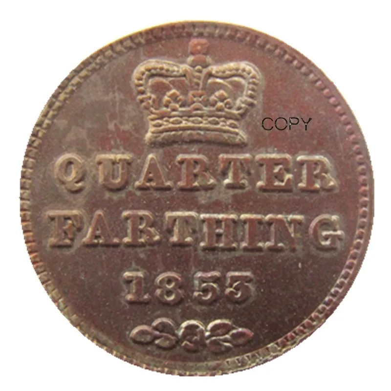 1853 британская Великобритания/цейлонская Виктория четверть Farthing копия монет | Дом