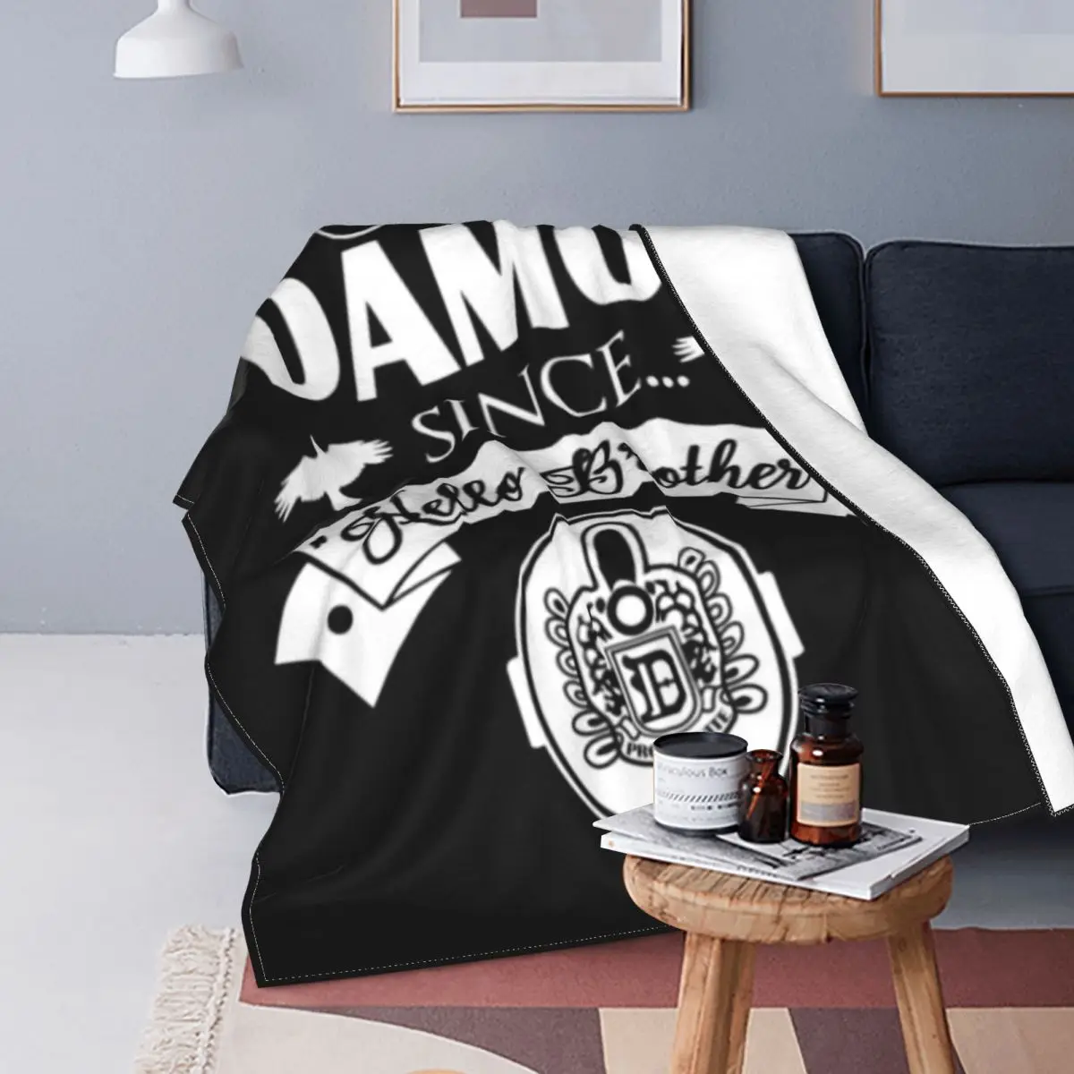 

Team Damon The Vampire Diaries Blanket Tv Show Fashion Fuzzy Bedspread Fleece All Weather Super Soft Blanket