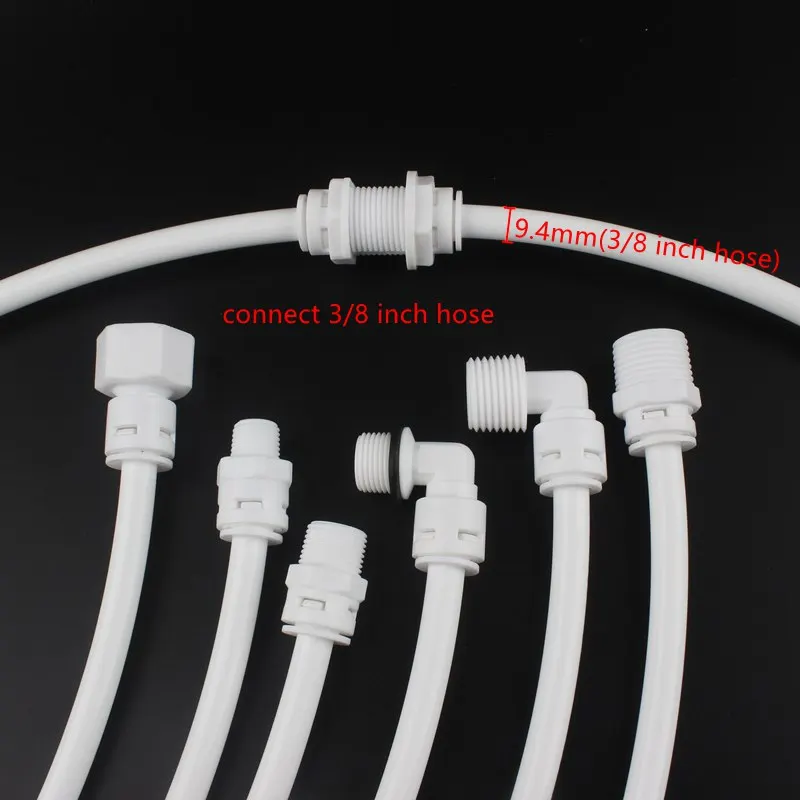 

5Pcs Water Purifier Accessories 3/8 Inch Hose Straight Quick Connector Plastic Pipe Coupling Fittings Gaden Tube Adapter