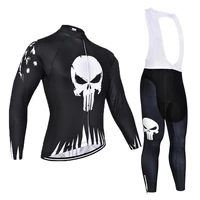 newest summer bicycle skull mens long sleeved suit team cycling jersey breathable mountain bike racing car cycling jersey